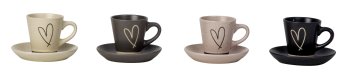 Set of 4 Espresso mugs (100ml) + saucers