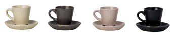 Set of 4 Espresso mugs (100ml) + saucers