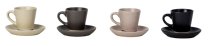 Set of 4 Espresso mugs (100ml) + saucers