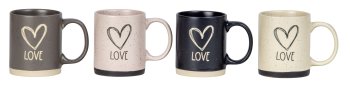 Tasse mit LOVE + Herz-Design h=9,8cm