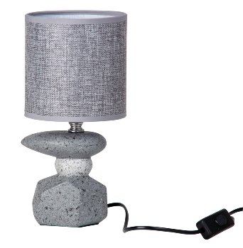 Stone optic lamp with grey shade