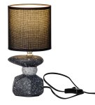 Stone optic lamp with black shade