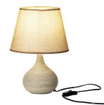 Round lamp cream with light brown shade
