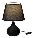 Round lamp black with black shade h=33cm