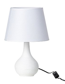 Round lamp white with white shade h=38cm