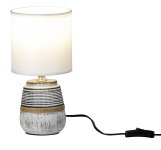 White/grey lamp with white shade h=26cm