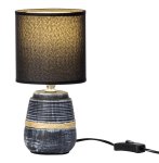 Black/white lamp with black shade h=26cm