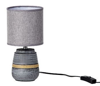 Grey/black lamp with grey shade h=26cm