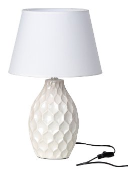 Weiß glänzende Lampe mit Wabenstruktur