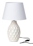 Weiß glänzende Lampe mit Wabenstruktur