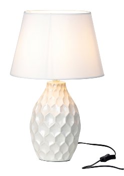 Weiß glänzende Lampe mit Wabenstruktur