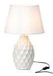 Lamp in shining white with white shade