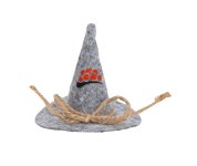 Filz-Hut grau mit Bollenhut-Druck 6x6cm