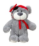 Plush pirate bear grey standing h=33cm