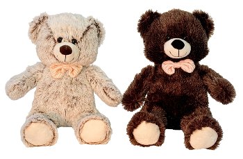 Plush bear light and dark brown h=42cm