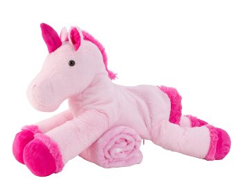 Einhorn rosa/pink l=63cm mit Decke