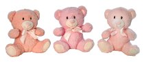 Plush bear rose colors asst. sitting