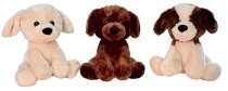 Plush dog dark brown, beige and