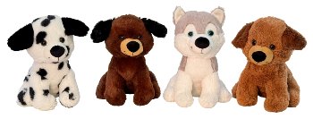 Plush dog different colors h=25-26cm