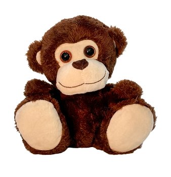 Plush monkey brown sitting h=24cm