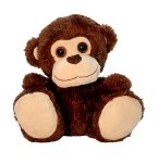 Plush monkey brown sitting h=24cm