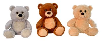 Plush bear grey, brown, beige h=27cm