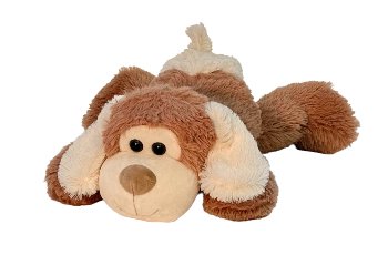 Plush dog lying l=38cm