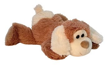 Plush dog lying l=38cm