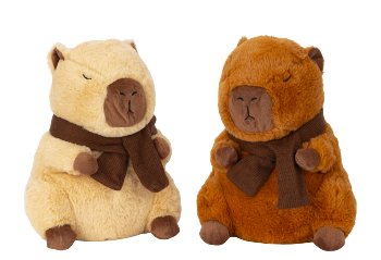 Capybara in dark brown & light brown