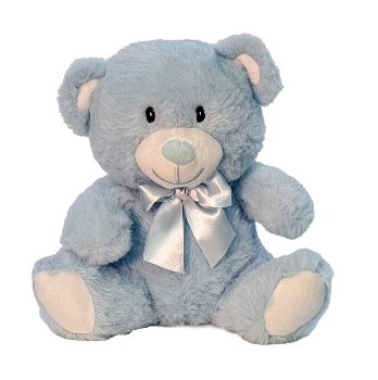 Plush bear blue sitting h=22cm