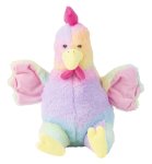 Funny plush chicken in rainbow colors