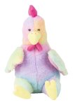 Funny plush chicken in rainbow colors