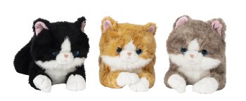 Plush-Cats lying l=50cm asst.