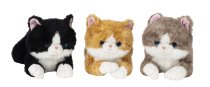Plüsch-Katzen liegend l=50cm sort.