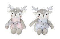 Plush reindeer h=27cm with fleece