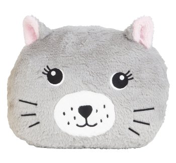 Plush cushion cat grey h=33cm b=38cm