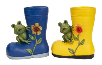 Plantingpot rubber boot with frog &