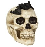 Totenkopf mit Fledermaus h=17cm