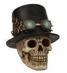 Totenkopf mit Zylinder & Fliegerbrille