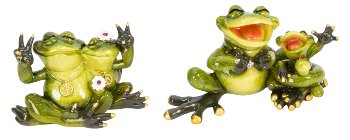 Frog sitting "Laughter" & "Peace"