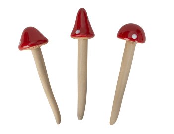 Ceramic garden stick mushrooms