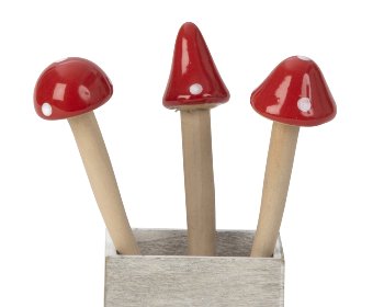 Ceramic garden stick mushrooms