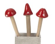 Ceramic garden stick mushrooms