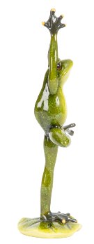 Frosch stehend auf Blatt in Yoga