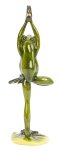 Frosch stehend auf Blatt in Yoga