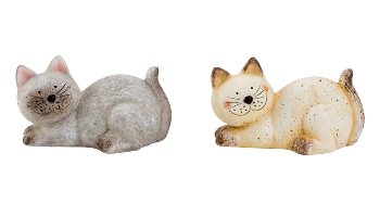 Cat ceramic h=10cm w=15cm asst.