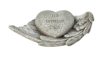 Tomb heart "Ich vermisse Dich" h=5cm