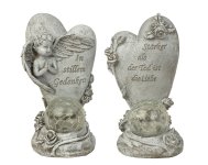 Tomb heart with angel & flower and words