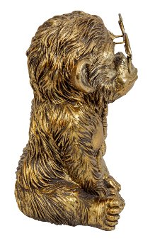 Funny monkey in gold with big glasses