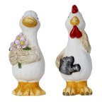 Gans mit Blumen & Huhn mit Gießkanne